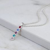 Talisa Stars Drop Birthstone Necklace [Sterling Silver]