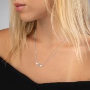 Talisa Stars Birthstone Necklace With 2 Diamond Circles [Sterling Silver]