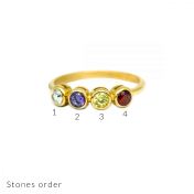 Talisa Stars Birthstone Ring [Gold Plated]