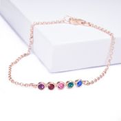 Cavigliera con Stelle e Pietra di Nascita di Talisa [Placcato Oro Rosa 18kt]