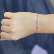 Bracciale con Stelle e Pietra di Nascita di Talisa [Placcato Oro Rosa 18kt]