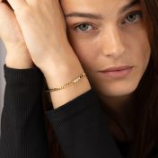 Talisa Stars Birthstone Bracelet with Diamond Hearts [18K Gold Plated]