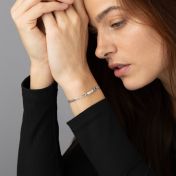 Talisa Stars Birthstone Bracelet with Diamond Hearts [Sterling Silver]