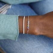 Moon Sparkle Adjustable Bracelet - White Crystals [Sterling Silver]