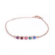 Cavigliera con Stelle e Pietra di Nascita di Talisa [Placcato Oro Rosa 18kt]