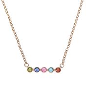 Talisa Stars Birthstone Necklace [Rose Gold Plated]