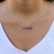 Collar Talisa con Nombre [Plata de Ley] 