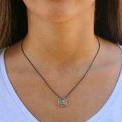 Hilos de Vida - Collar con colgante hexagonal y piedra de nacimiento [Plata de ley]