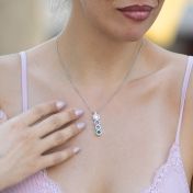 Talisa Stars Birthstone Necklace with 1ct Diamond [Sterling Silver]