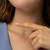 Talisa Stars Drop Birthstone Necklace With 0.10ct Diamond [14 Karat Gold]