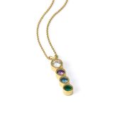 Talisa Stars Birthstone Necklace with 1 ct Diamond [18K Gold Vermeil]