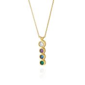 Talisa Stars Birthstone Necklace with 1 ct Diamond [18K Gold Vermeil]
