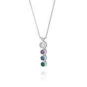 Talisa Stars Birthstone Necklace with 1ct Diamond [Sterling Silver]