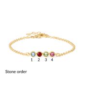 Cavigliera con Stelle e Pietra di Nascita di Talisa [Placcato Oro 18kt]