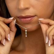 Talisa Stars Drop Birthstone Necklace With 0.10ct Diamond [Sterling Silver]