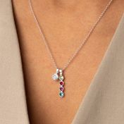 Talisa Stars Drop Birthstone Necklace With 0.30ct Diamond [Sterling Silver]