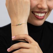 Talisa Stars Birthstone Bracelet With Diamond Heart [14 Karat Gold]
