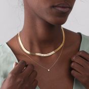 Talisa Herringbone Name Necklace [18K Gold Plated] - Wide Chain