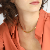 Talisa Herringbone Name Necklace [18K Gold Plated] - Wide Chain