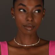 Tennis Necklace With Hearts [18K Gold Plated]