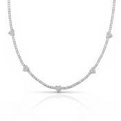 Tennis Necklace With Hearts [Sterling Silver]