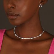 Tennis Necklace With Hearts [Sterling Silver]