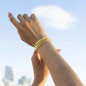 Mia Tennis Square Engraved Bracelet [18K Gold Vermeil]