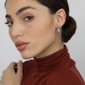 Chunky Drop Hoop Earrings - Small [Sterling Silver] 