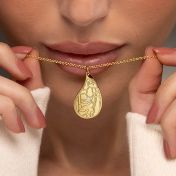 Threads Of Life Engraved Map Necklace [18K Gold Vermeil]