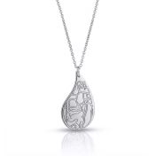 Threads Of Life Engraved Map Necklace [Sterling Silver]