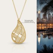 Threads Of Life Map Necklace [18K Gold Plated]
