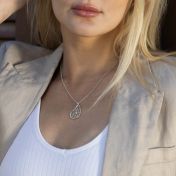 Threads Of Life Delicate Map Necklace [14 Karat White Gold]