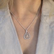 Threads Of Life Delicate Map Necklace [14 Karat White Gold]