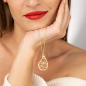 Levensdraad Kaart Ketting [18K Goud Vermeil]
