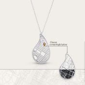 Threads Of Life Map Necklace [14 Karat White Gold]
