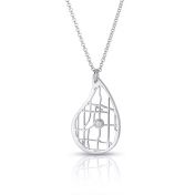 Threads Of Life Delicate Map Necklace [14 Karat White Gold]