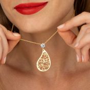 Threads Of Life Map Necklace With 1 Ct Diamond [14 Karat Gold]