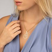 Collier Carte Fils de la Vie avec Diamant Cœur - Vermeil 18ct