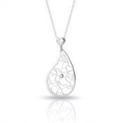 Threads Of Life Map Necklace with Heart Diamond [Silver]