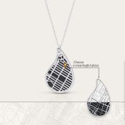 Threads Of Life Silhouette Map Necklace [Silver]