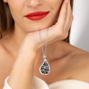 Erinnerungskreis Kette mit Kartenanhänger [Sterlingsilber]