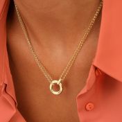 Verbonden Naam Ketting [18K Goud Verguld]