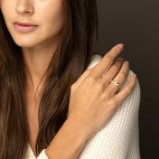 Ties Of Love Engraved Diamond Ring [18K Gold Plated]