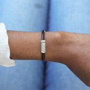 Bracelet Prénom Liés Ensemble [Cuir Marron]