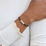 Bracelet Prénom Liés Ensemble [Cuir Marron]