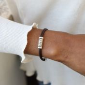 Bracelet Prénom Liés Ensemble [Cuir Marron]