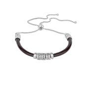 Bracelet Prénom Liés Ensemble [Cuir Marron]