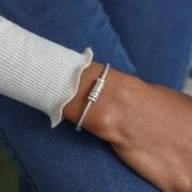 Tied Together Custom Name Bracelets - Personalised Name silver charms