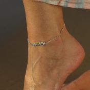 Ties of the Heart Birthstone Anklet [Sterling Silver]