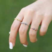 Bague Liens du Cœur avec Pierres de Naissance [Argent 925]